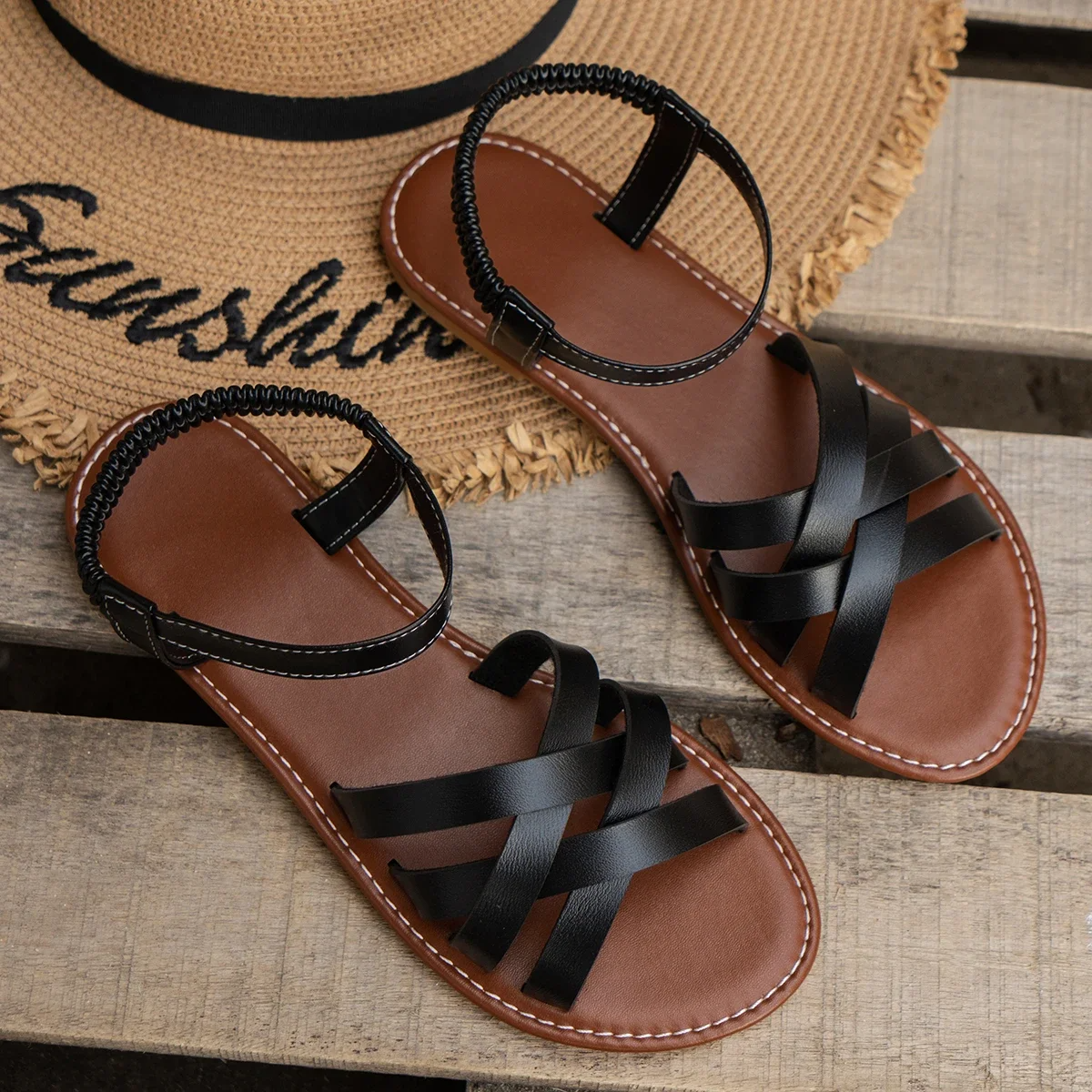Bequeme Damen Sandalen – Flach, Elegant & Atmungsaktiv