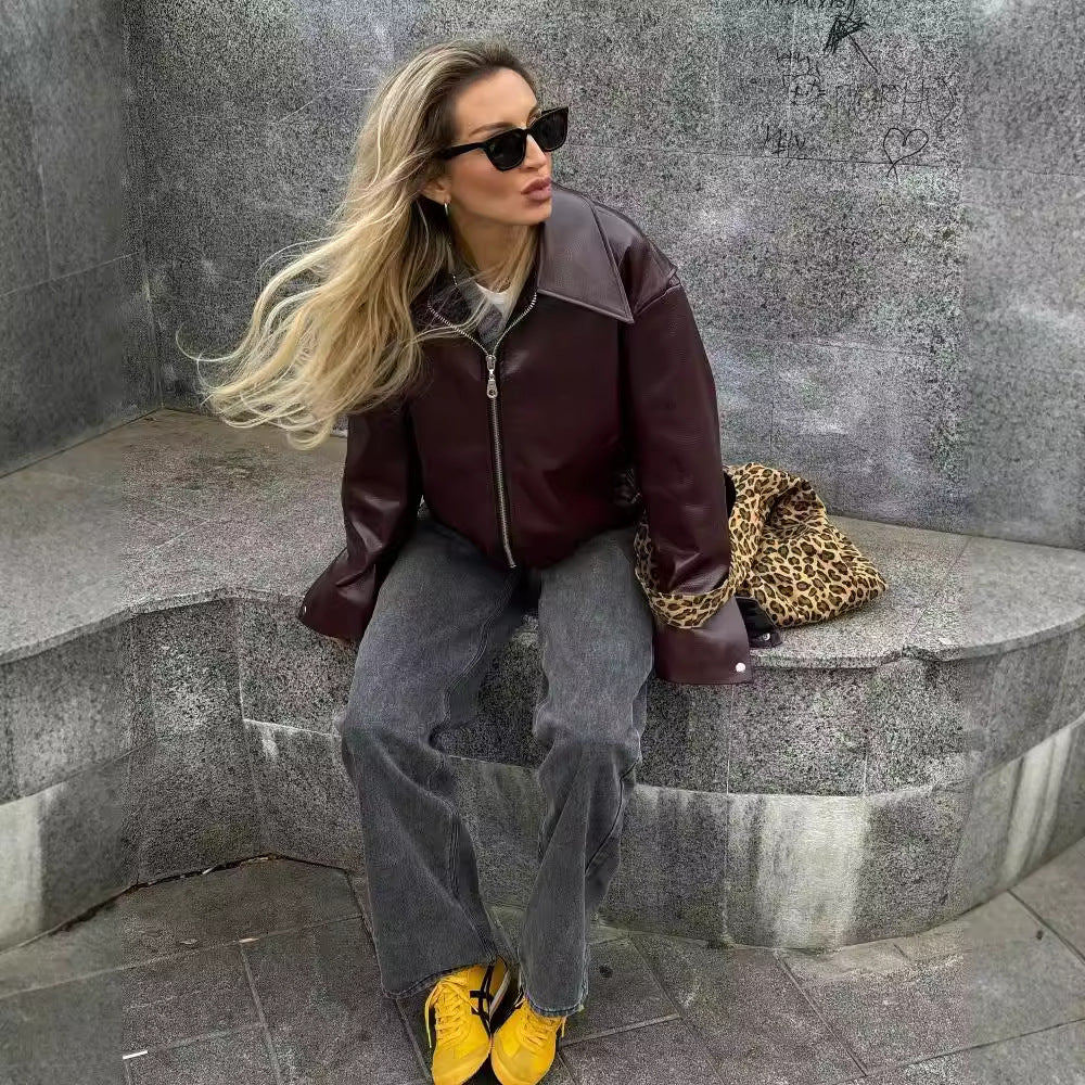 Damen Jacke Kunstleder – Stylisch, Zeitlos & Vielseitig Für Herbst & Winter