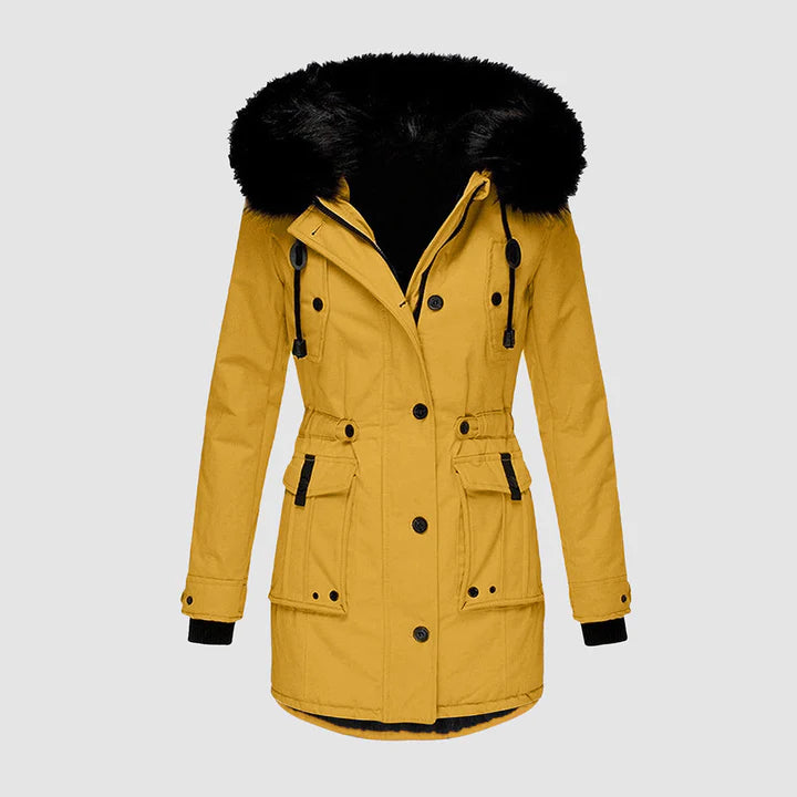 Damen Winterparka Mit Kapuze & Kunstpelz – Warm Gefüttert Für Herbst & Winter