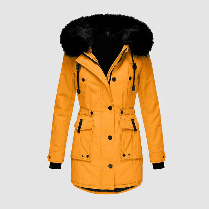 Damen Winterparka Mit Kapuze & Kunstpelz – Warm Gefüttert Für Herbst & Winter