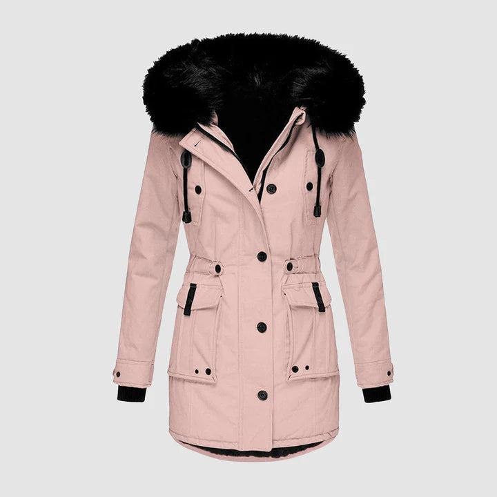 Damen Winterparka Mit Kapuze & Kunstpelz – Warm Gefüttert Für Herbst & Winter