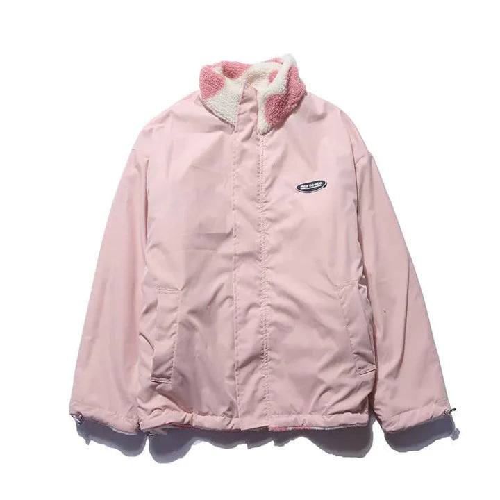 Damen Wendejacke Mit Herzmuster – Gefüttert & Kuschelig Für Herbst & Winter