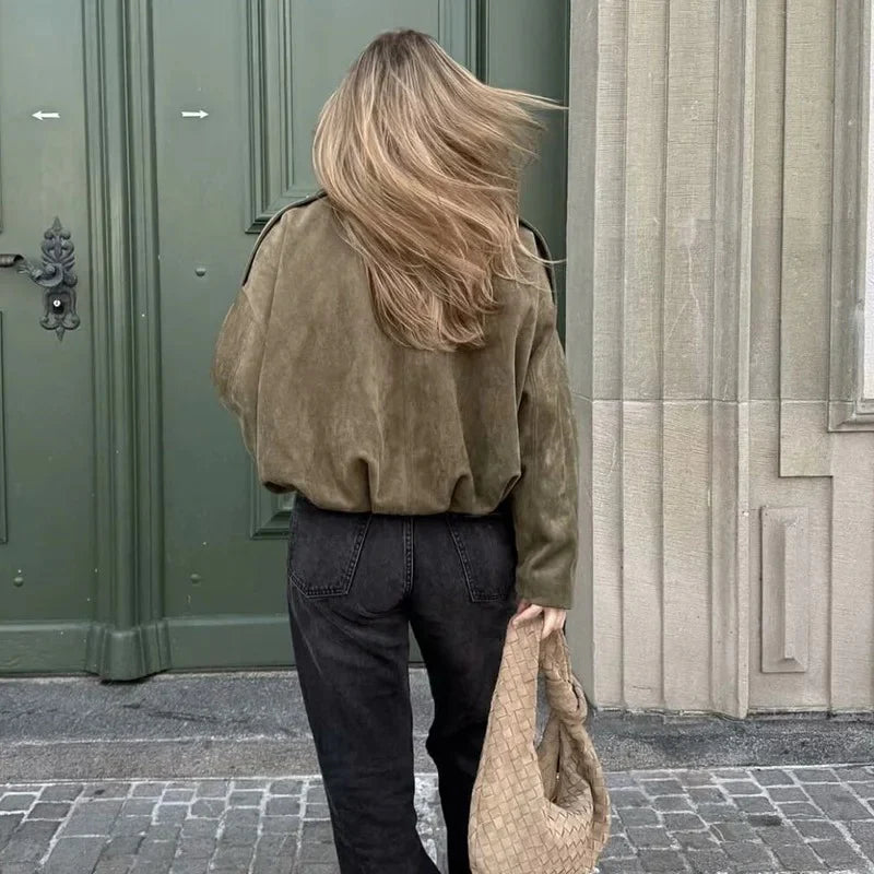 Damen Oversize Jacke im Vintage-Look – Leicht & Vielseitig für Übergang und Alltag