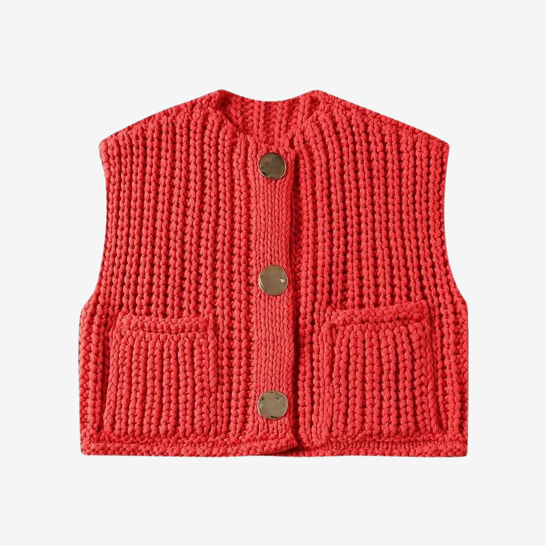 Damen Strickweste Mit Knöpfen – Klassisches Strick Gilet Für Alle Jahreszeiten