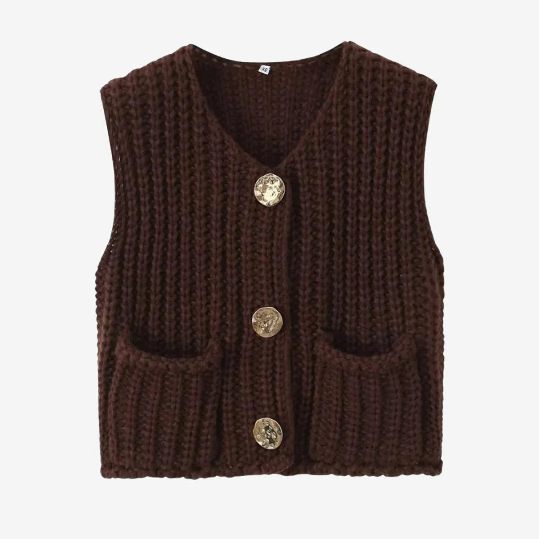 Damen Strickweste Mit Knöpfen – Klassisches Strick Gilet Für Alle Jahreszeiten