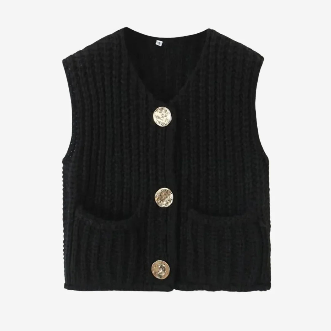 Damen Strickweste Mit Knöpfen – Klassisches Strick Gilet Für Alle Jahreszeiten