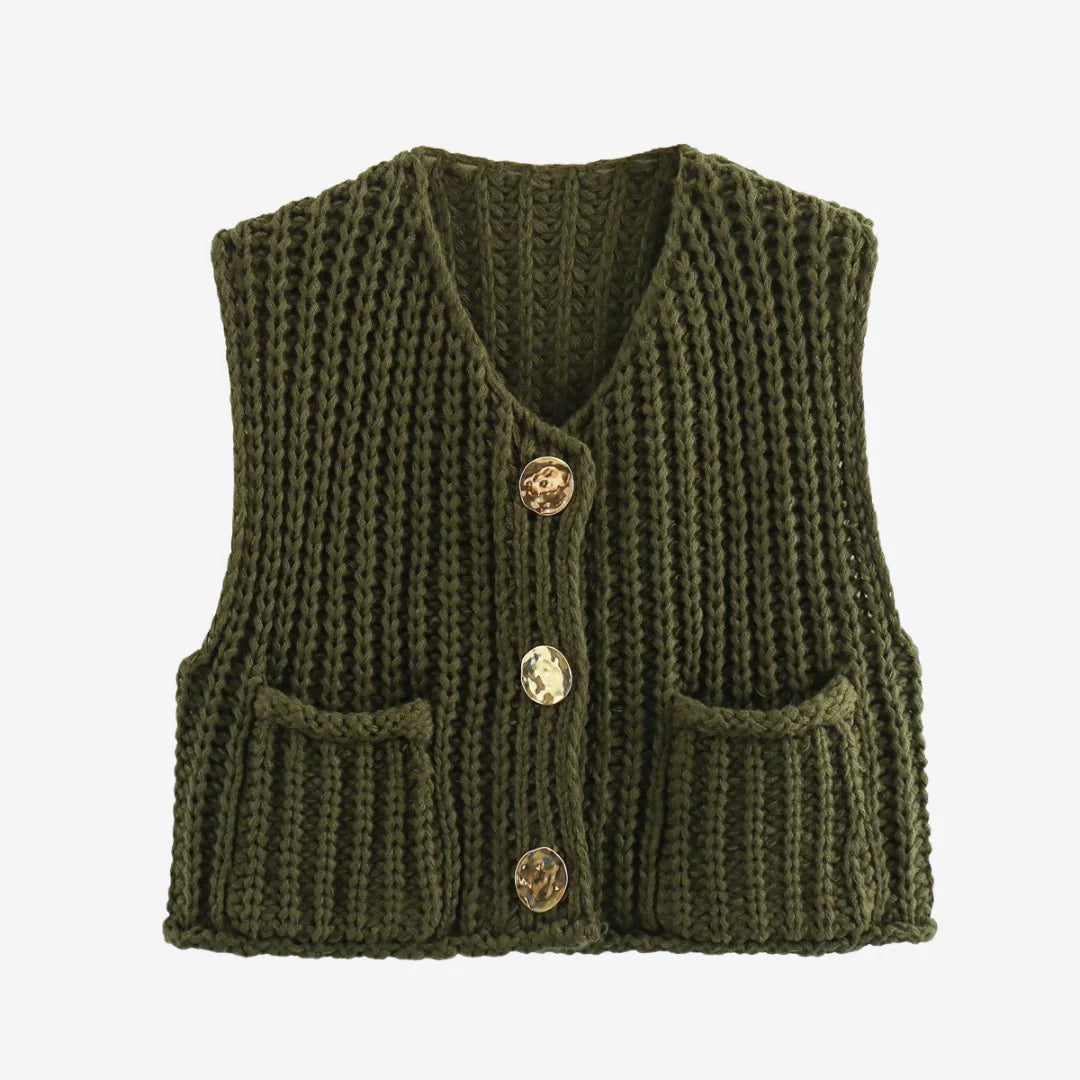 Damen Strickweste Mit Knöpfen – Klassisches Strick Gilet Für Alle Jahreszeiten