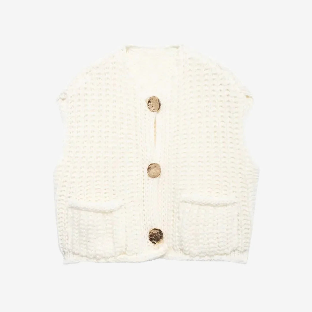Damen Strickweste Mit Knöpfen – Klassisches Strick Gilet Für Alle Jahreszeiten