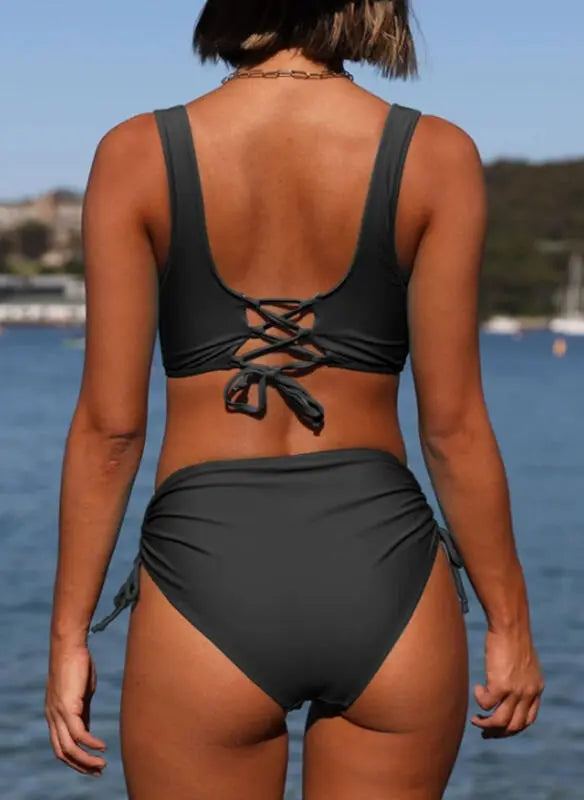 Hoch geschnittener Bikini – 2‑Teile Badeanzug Damen