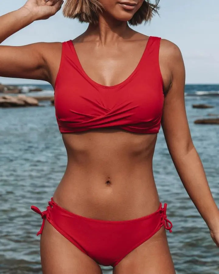 Hoch geschnittener Bikini – 2‑Teile Badeanzug Damen