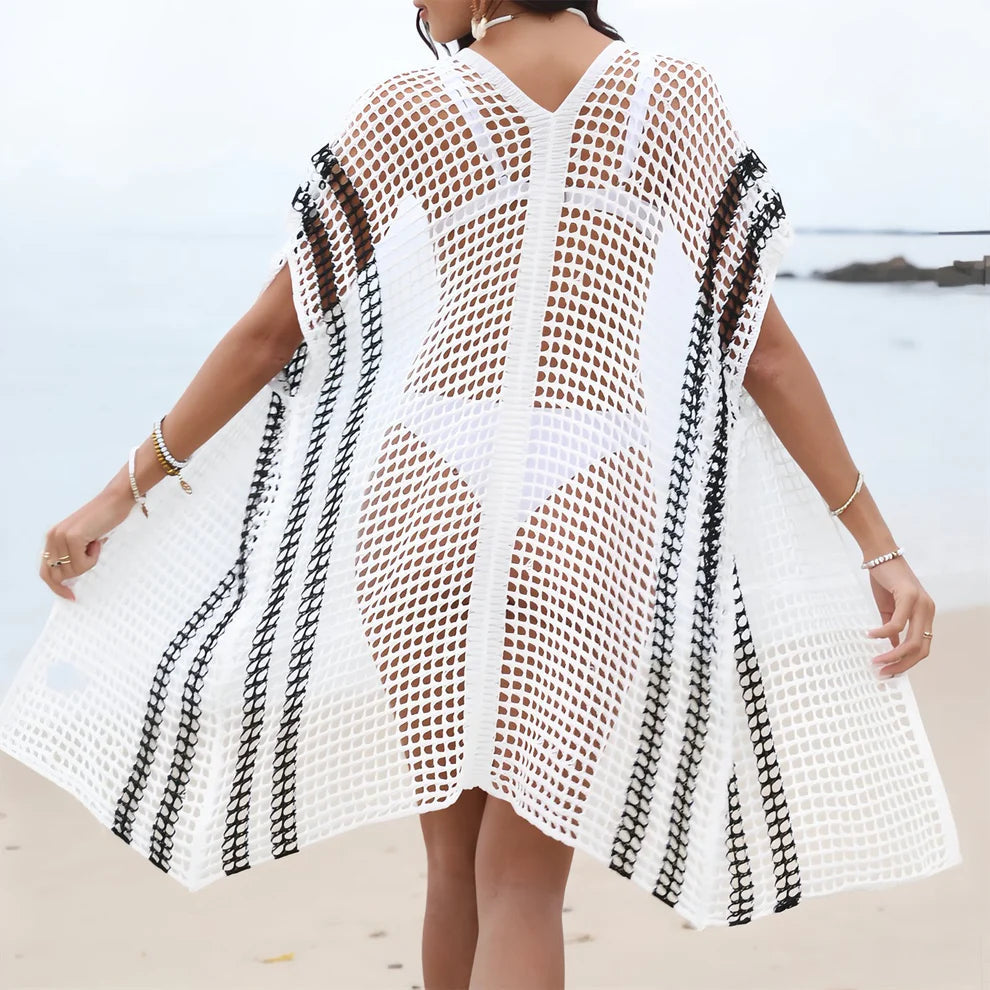 Kimono Strandnetz – Boho-Tunika Sommer