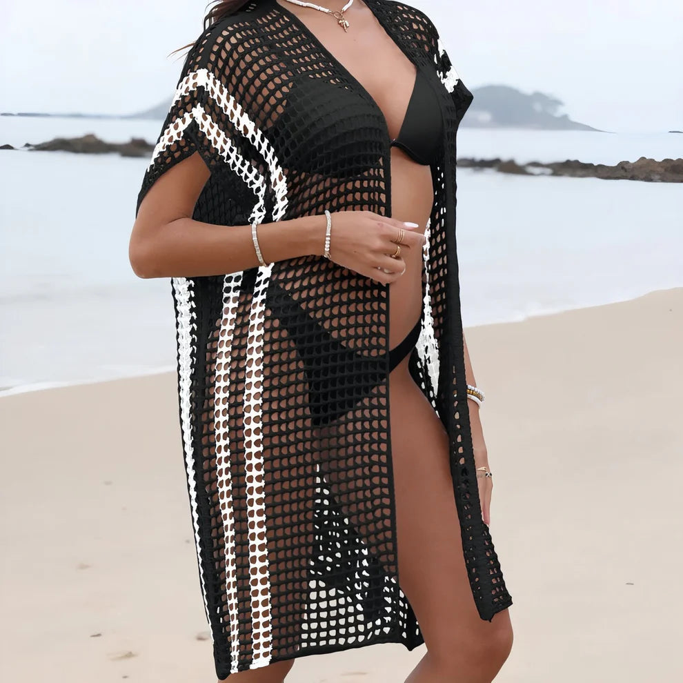 Kimono Strandnetz – Boho-Tunika Sommer