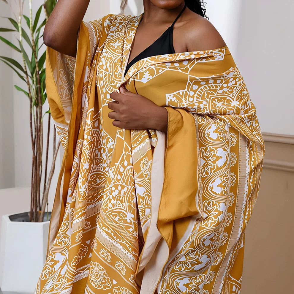Baumwoll-Kimono mit Boho-Print – Strandkimono Damen