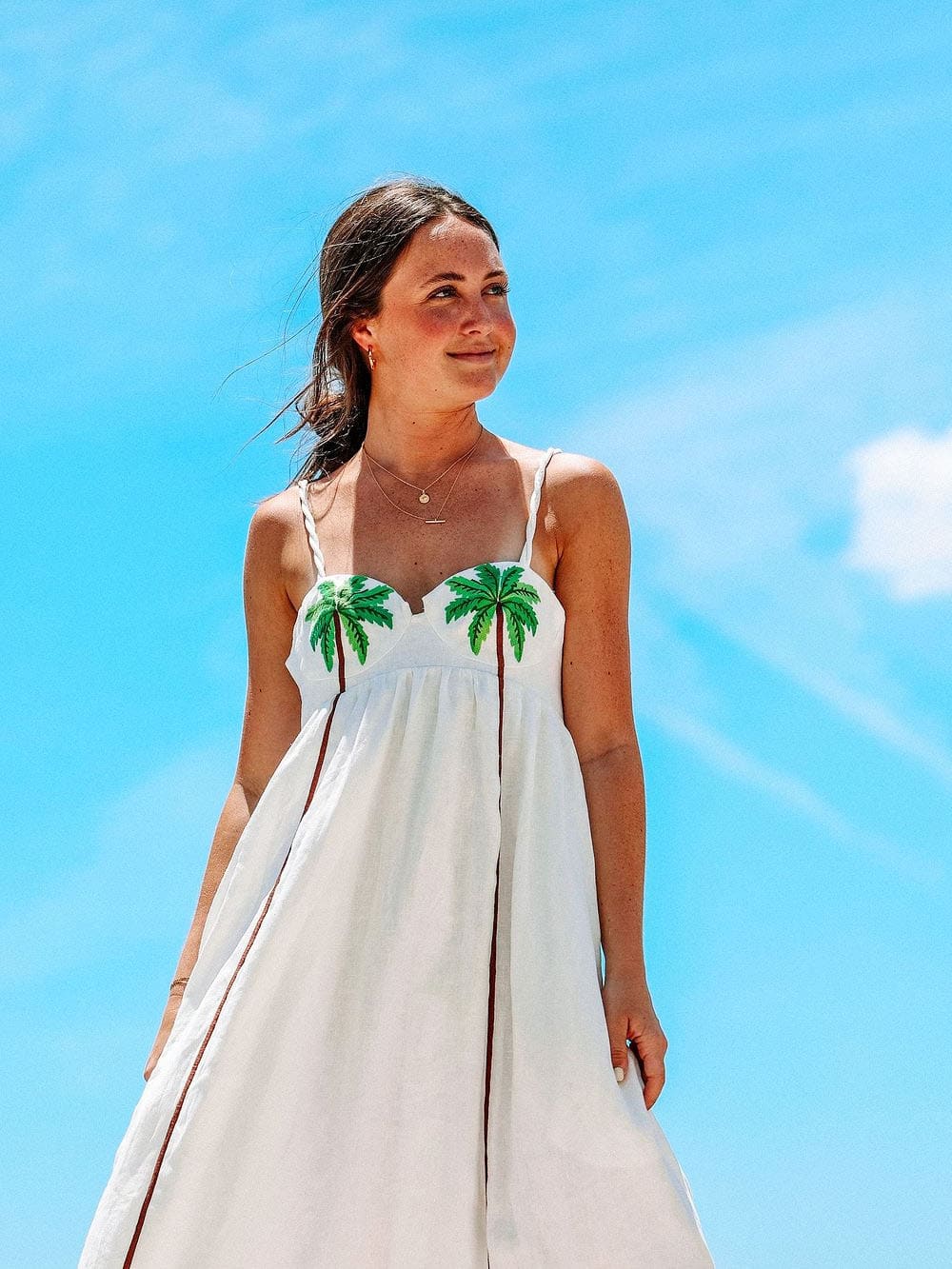 Lange Jurk Met Palmboompatroon | Comfort & Vakantie
