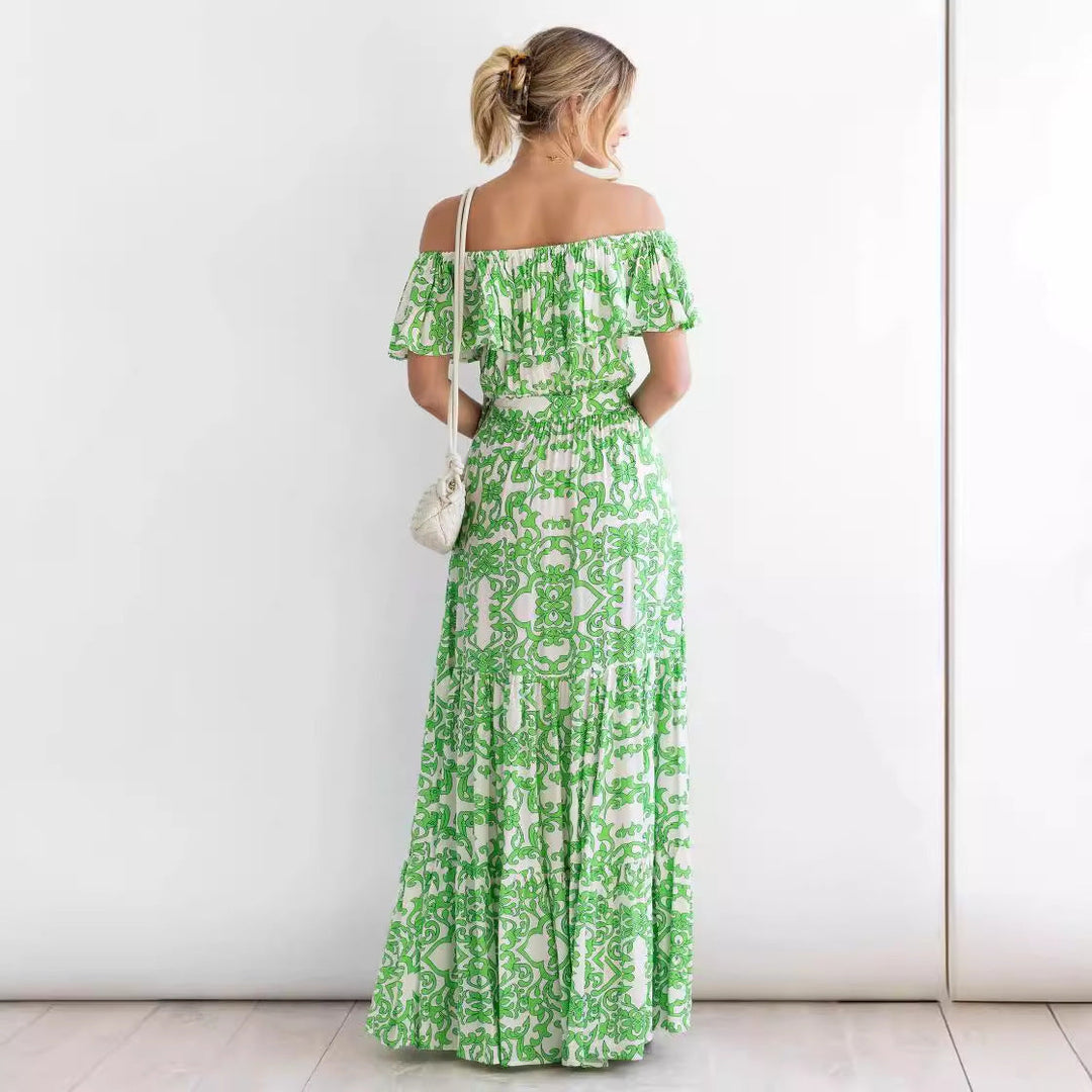 Sommerliches Maxikleid mit Off-Shoulder-Ausschnitt – Femininer Look & Luftiger Tragekomfort