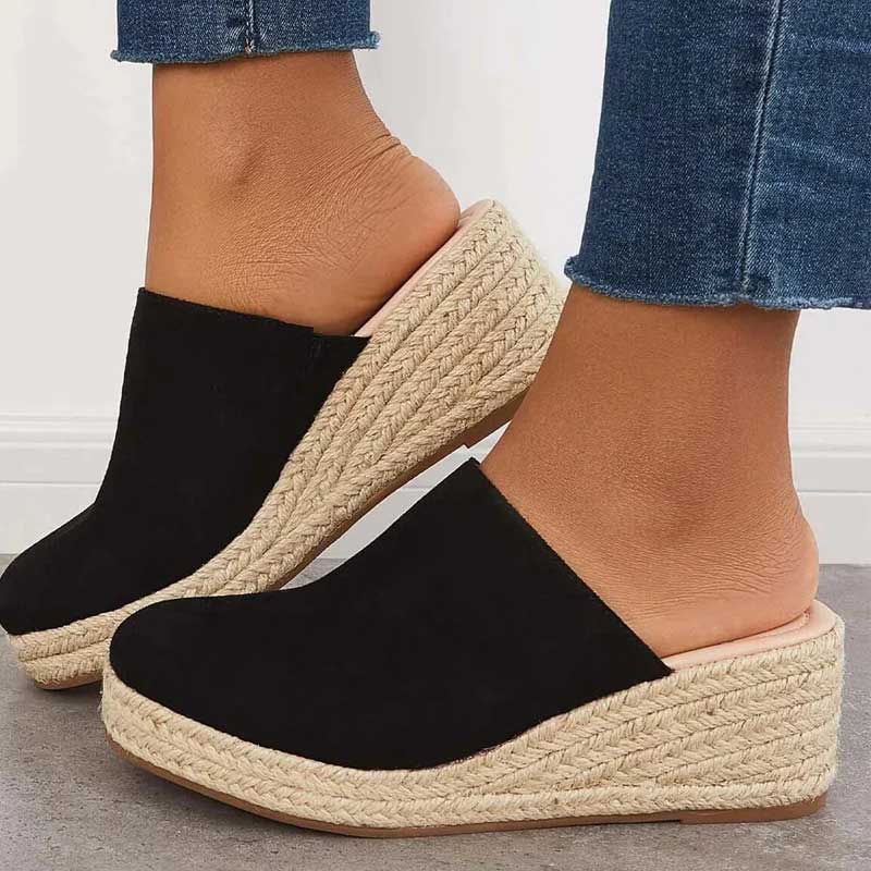 Bequeme Damen Clogs mit Keilabsatz – Slip-On Sommerschuhe
