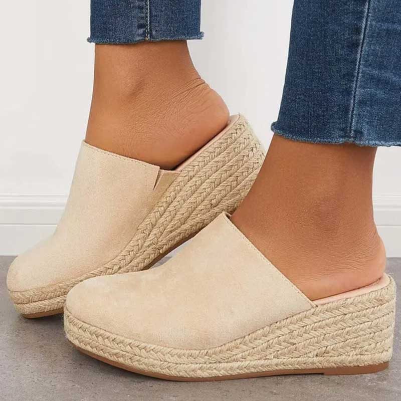 Bequeme Damen Clogs mit Keilabsatz – Slip-On Sommerschuhe