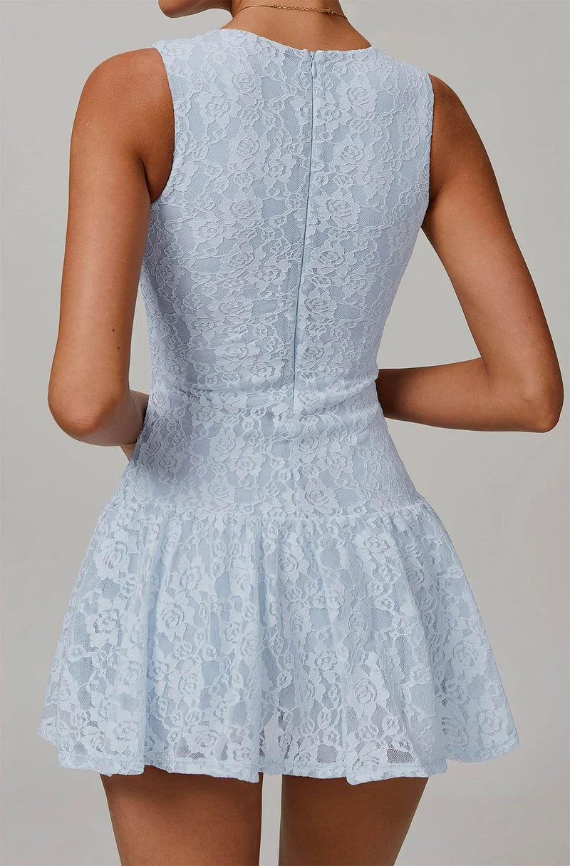Spitzen Minikleid Damen – Ärmellos, figurbetont & elegant