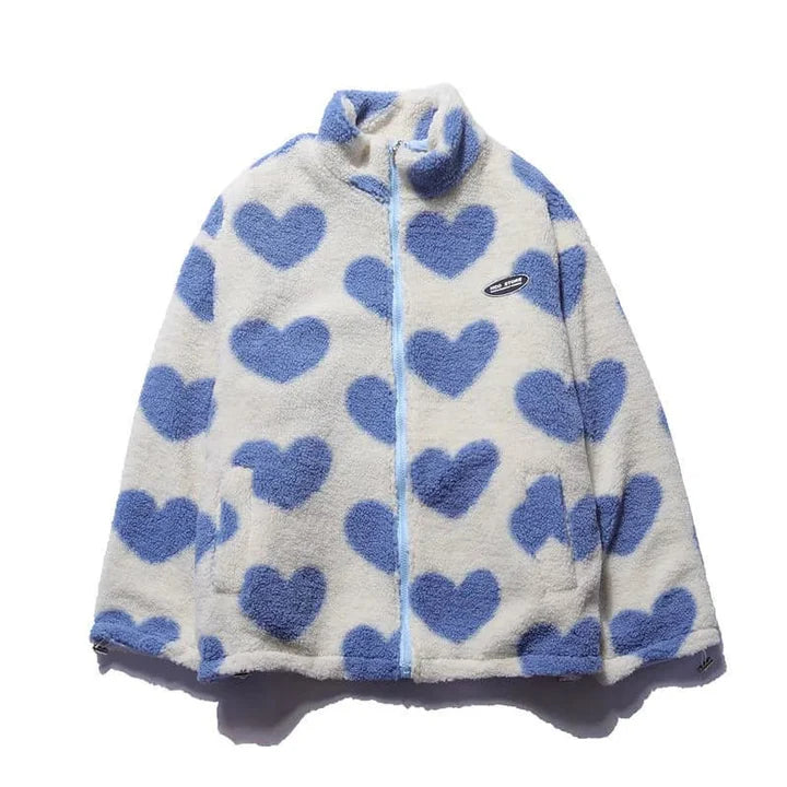 Damen Wendejacke Mit Herzmuster – Gefüttert & Kuschelig Für Herbst & Winter