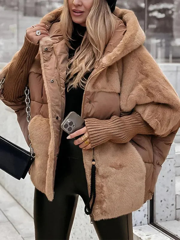 Damen Winterjacke Mit Kapuze Und Kunstpelz Für Freizeit & Alltag