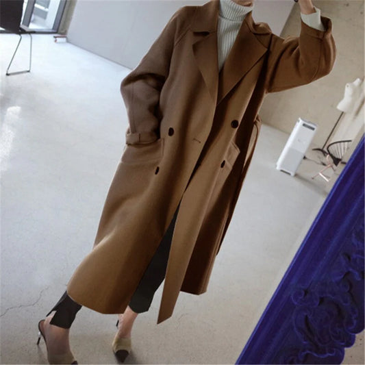 Eleganter Damen Wollmantel Mit Bindegürtel – Zeitlos, Warm & Stilvoll Für Herbst & Winter