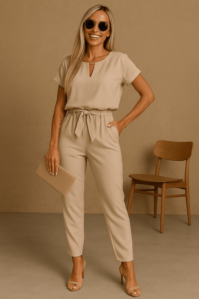 Damen Jumpsuit – Festlich mit Schleifendetail für Party & Anlass