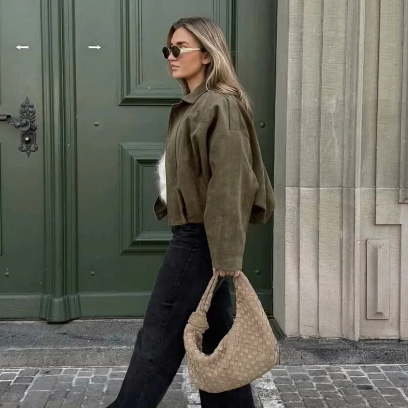 Damen Oversize Jacke im Vintage-Look – Leicht & Vielseitig für Übergang und Alltag