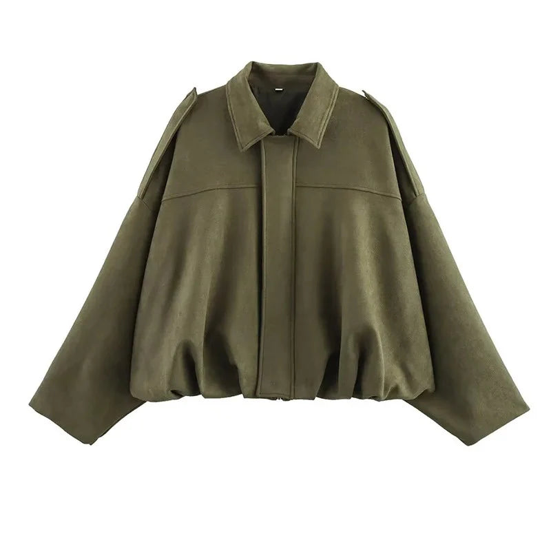Damen Oversize Jacke im Vintage-Look – Leicht & Vielseitig für Übergang und Alltag