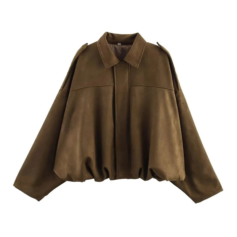 Damen Oversize Jacke im Vintage-Look – Leicht & Vielseitig für Übergang und Alltag