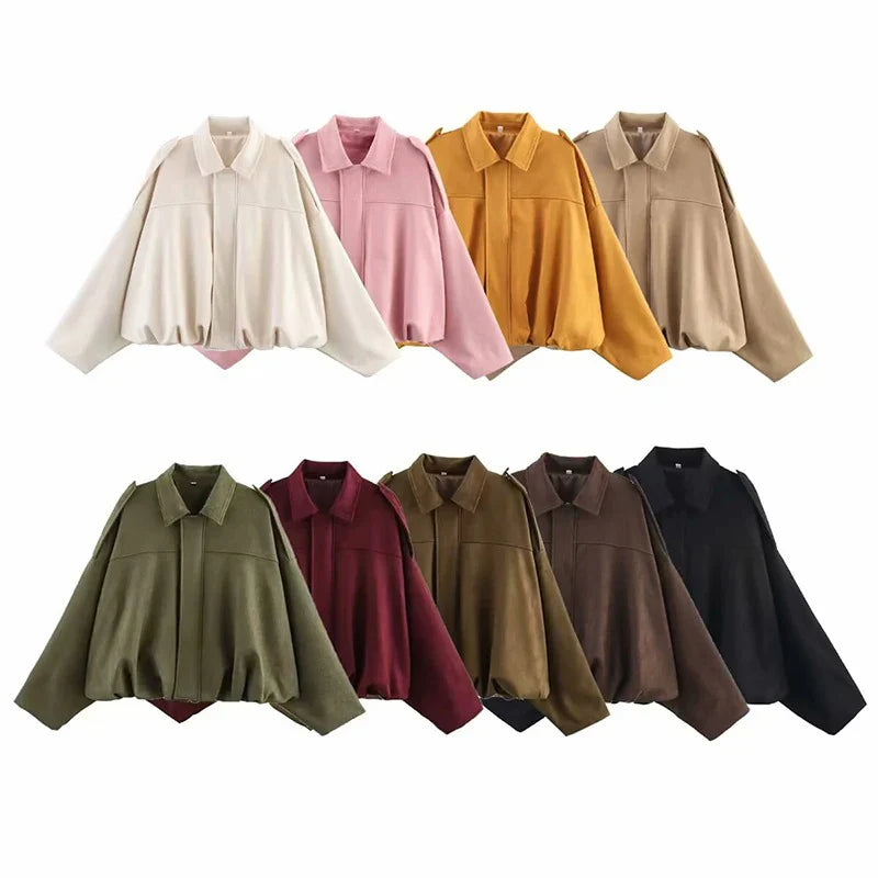 Damen Oversize Jacke im Vintage-Look – Leicht & Vielseitig für Übergang und Alltag