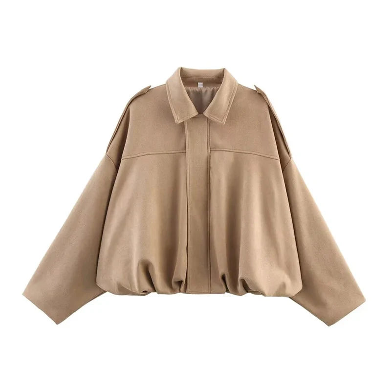 Damen Oversize Jacke im Vintage-Look – Leicht & Vielseitig für Übergang und Alltag