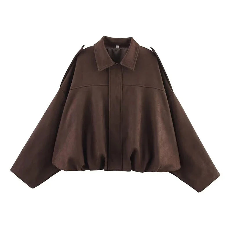 Damen Oversize Jacke im Vintage-Look – Leicht & Vielseitig für Übergang und Alltag