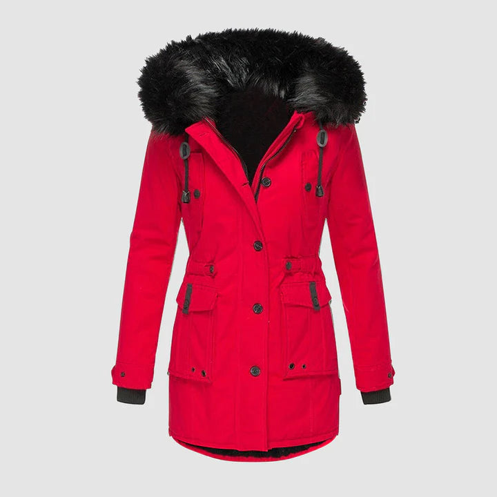Damen Winterparka Mit Kapuze & Kunstpelz – Warm Gefüttert Für Herbst & Winter