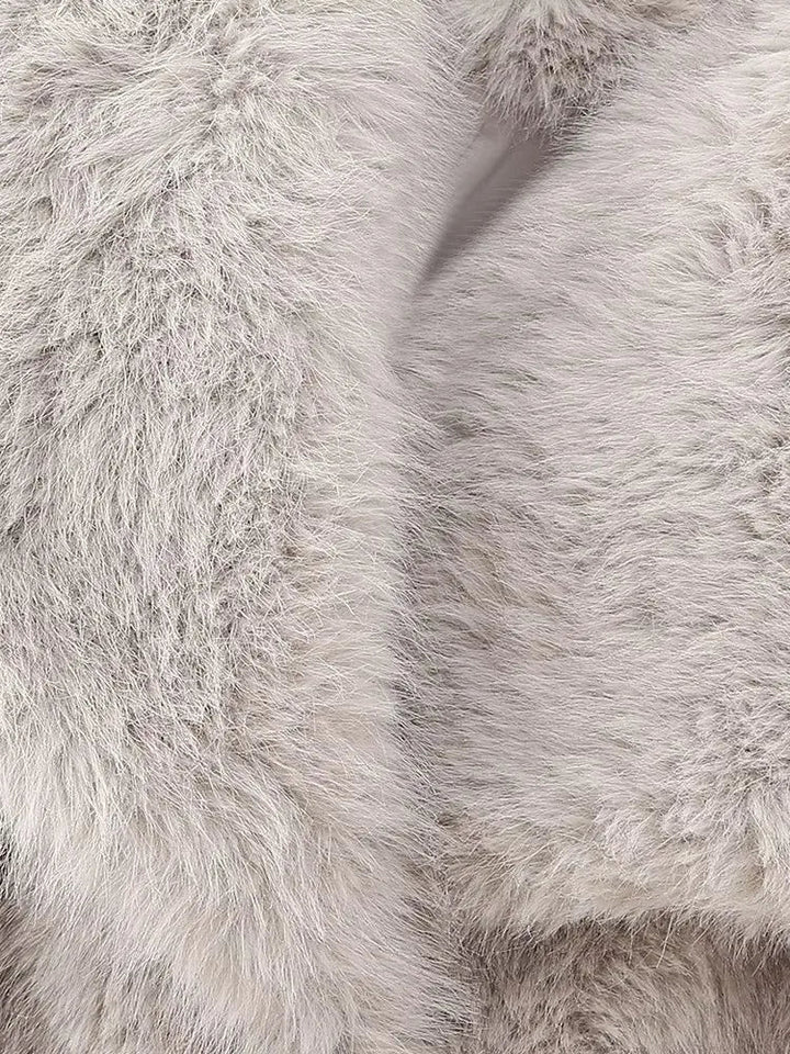 Damen Kunstpelz Jacke Mit Großem Kragen – Elegante Winterjacke Für Alltag & Anlässe