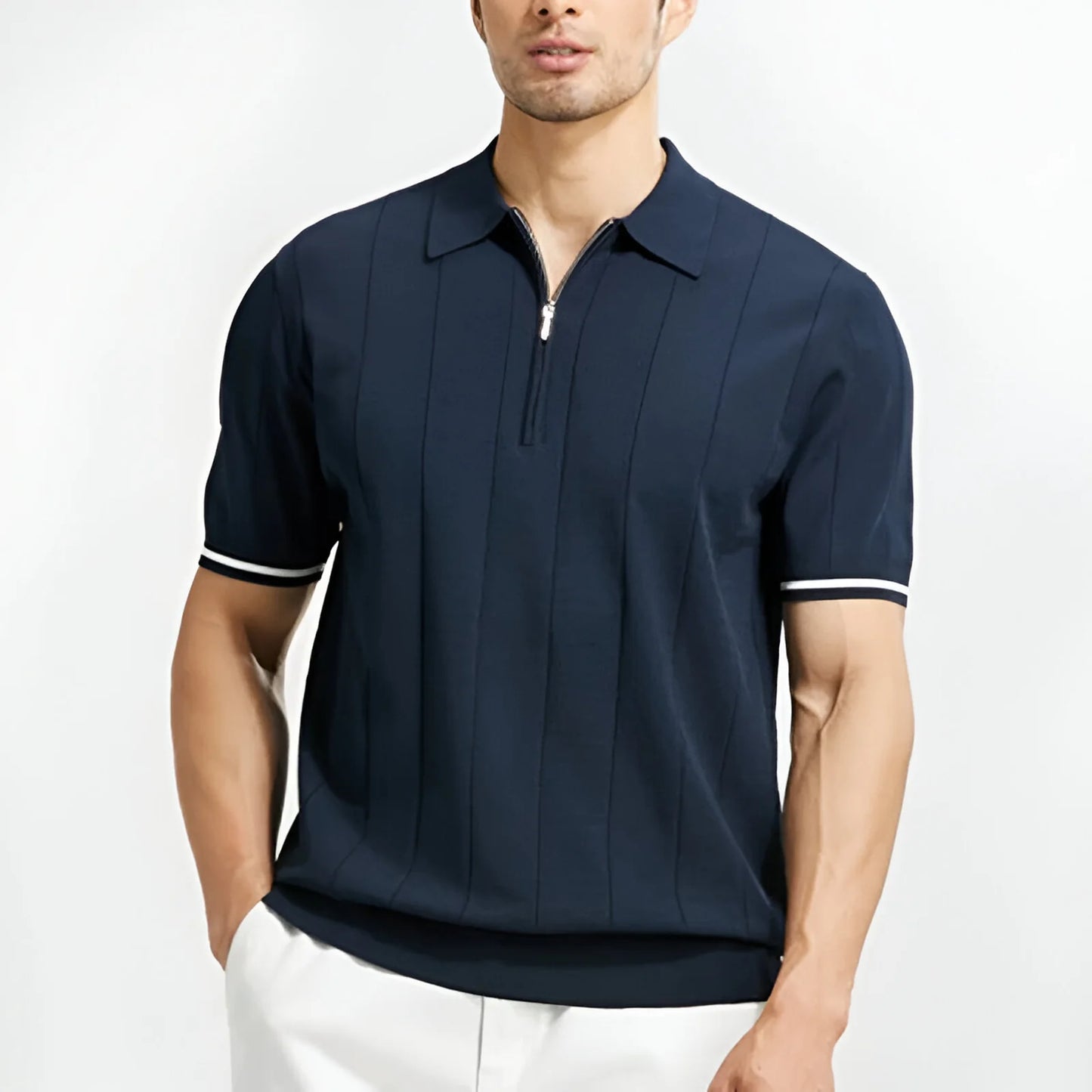 Herren Zip Polohemd Kurzarm Sommer – Stilvoll & Atmungsaktiv Für Freizeit & Alltag