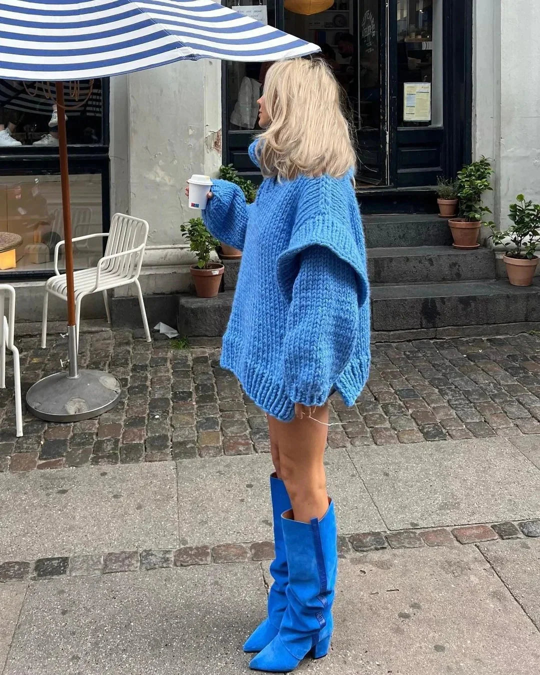 Damen Strickpullover Mit Rollkragen – Oversize Design Aus Grobstrick