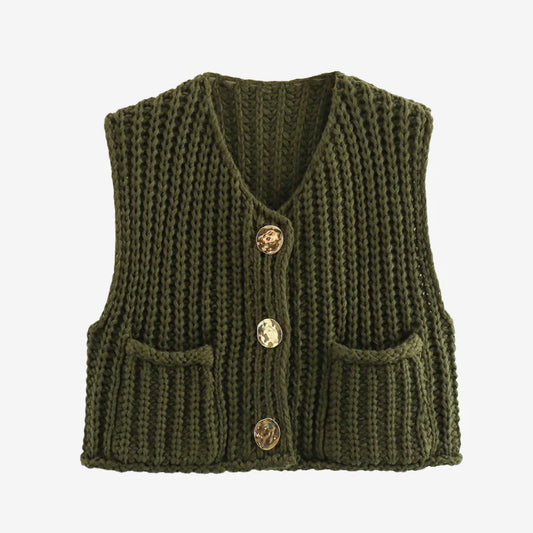 Damen Strickweste Mit Knöpfen – Klassisches Strick Gilet Für Alle Jahreszeiten