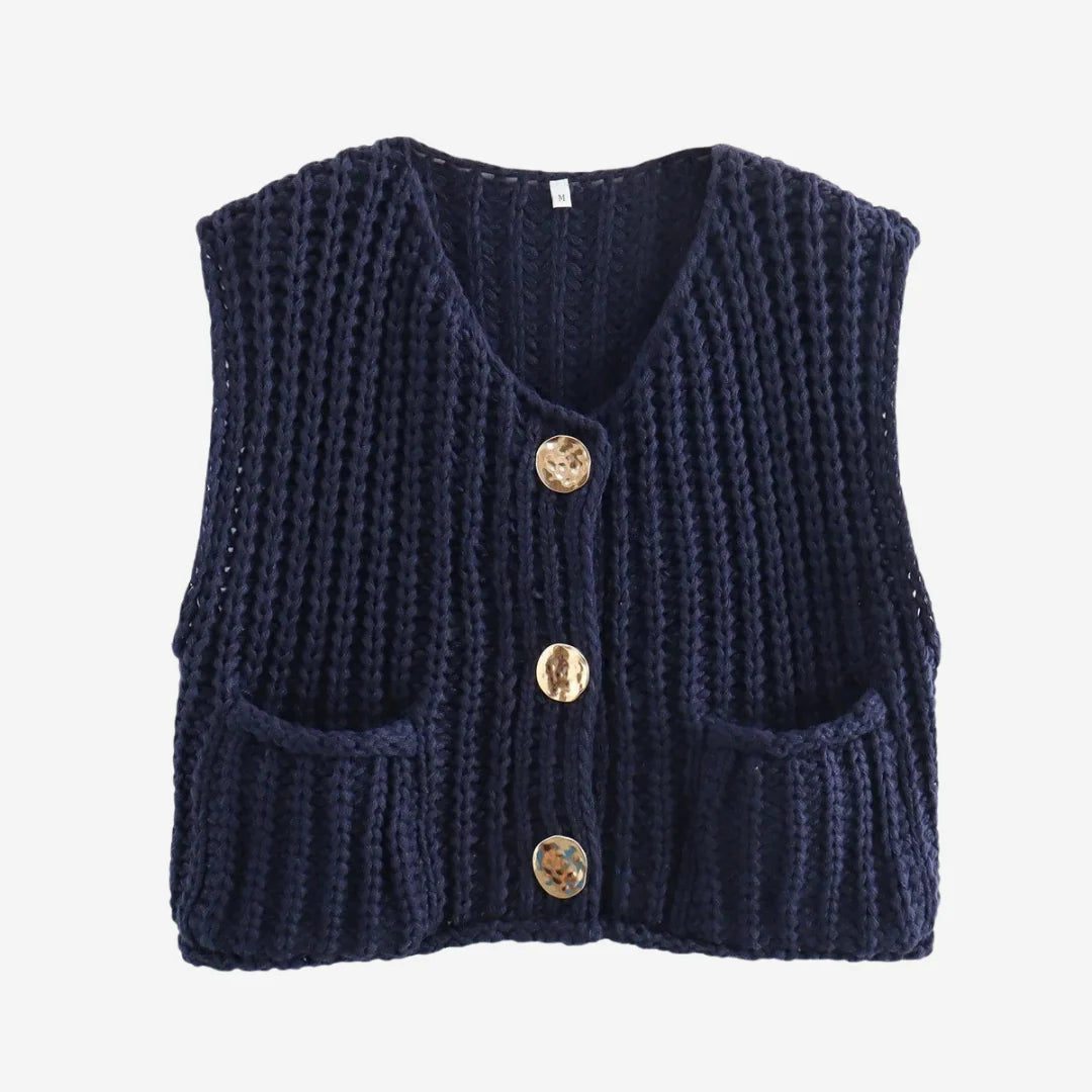 Damen Strickweste Mit Knöpfen – Klassisches Strick Gilet Für Alle Jahreszeiten