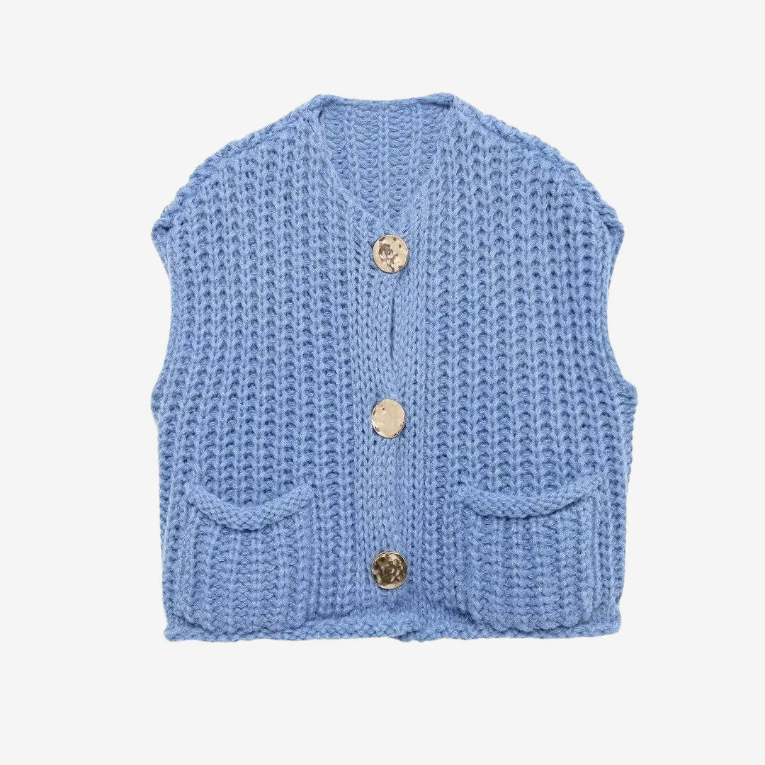 Damen Strickweste Mit Knöpfen – Klassisches Strick Gilet Für Alle Jahreszeiten