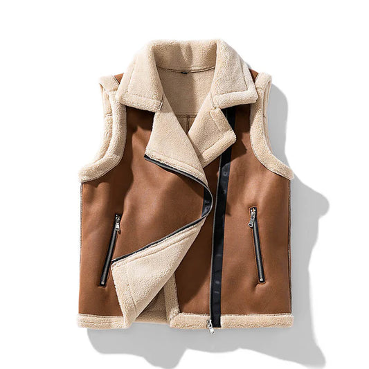 Damen Weste Aus Kunstleder Mit Teddyfutter – Warm, Stylish & Gefüttert