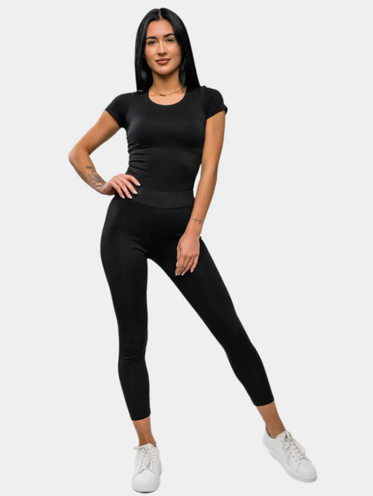 Damen High-Waist Leggings Schwarz – Blickdicht & Figurformend
