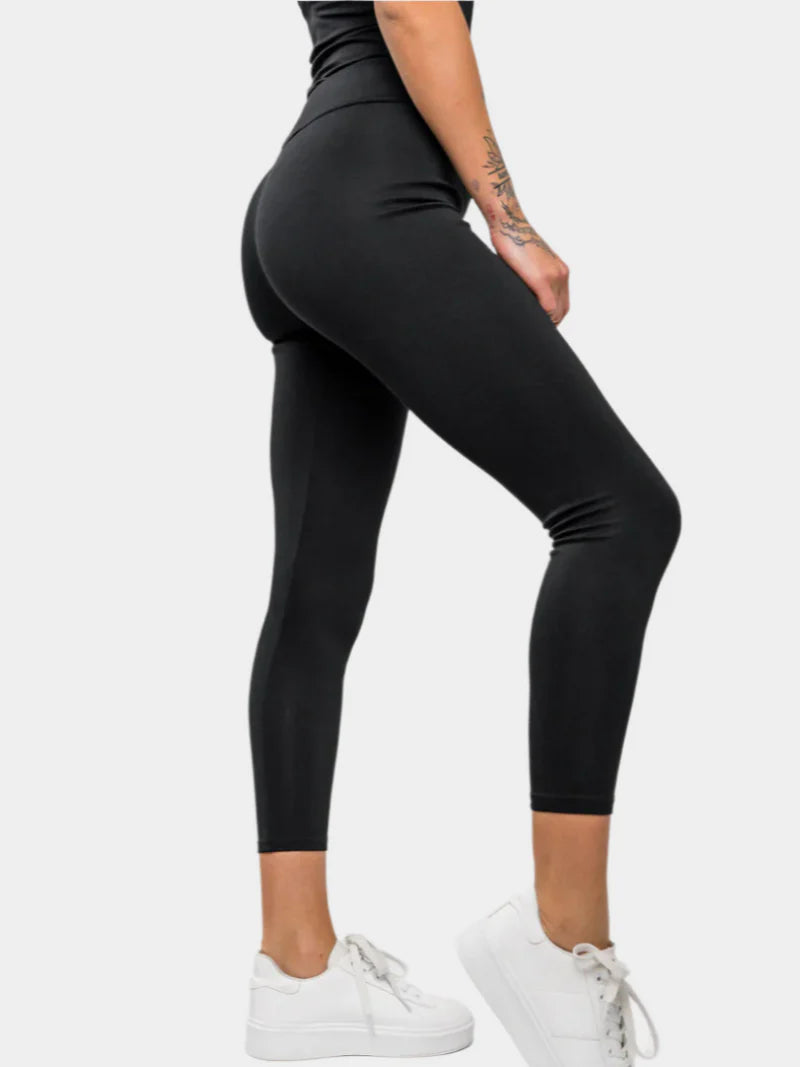 Damen High-Waist Leggings Schwarz – Blickdicht & Figurformend