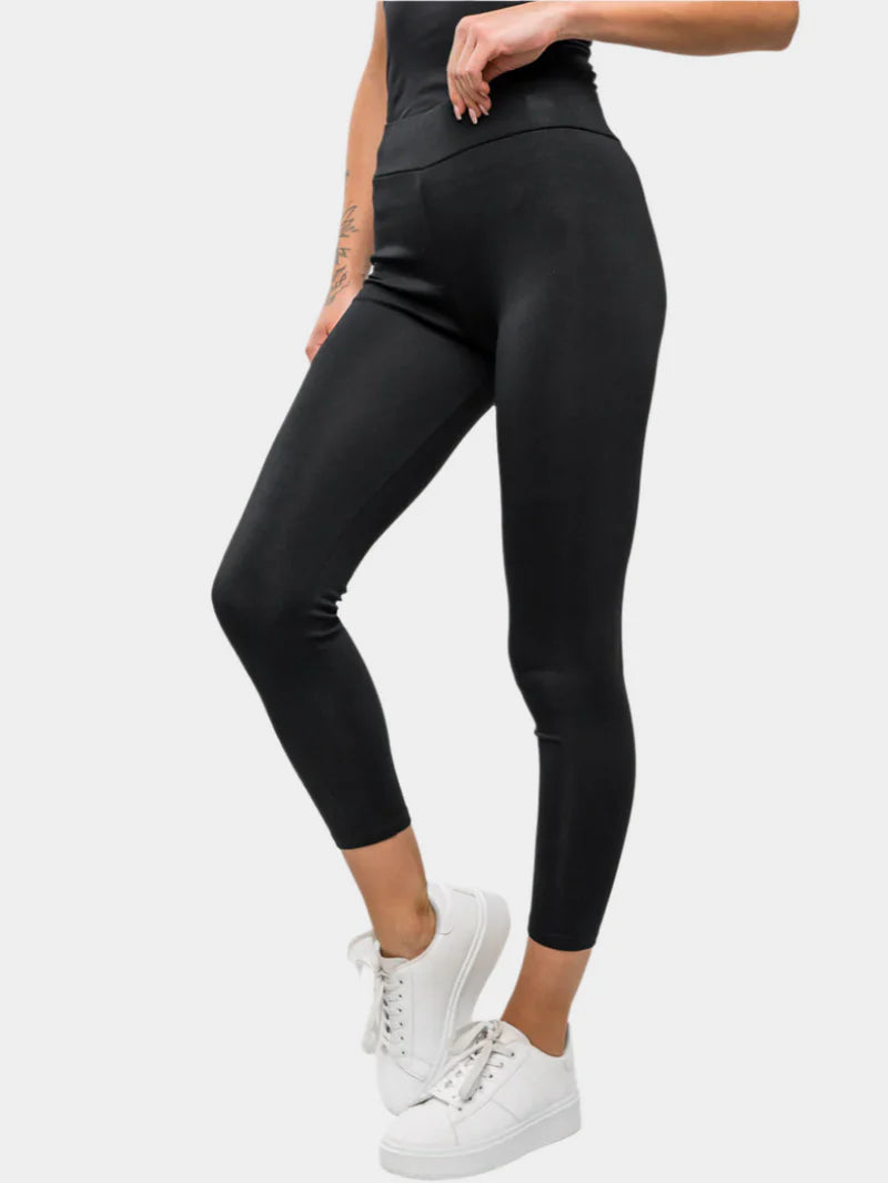 Damen High-Waist Leggings Schwarz – Blickdicht & Figurformend