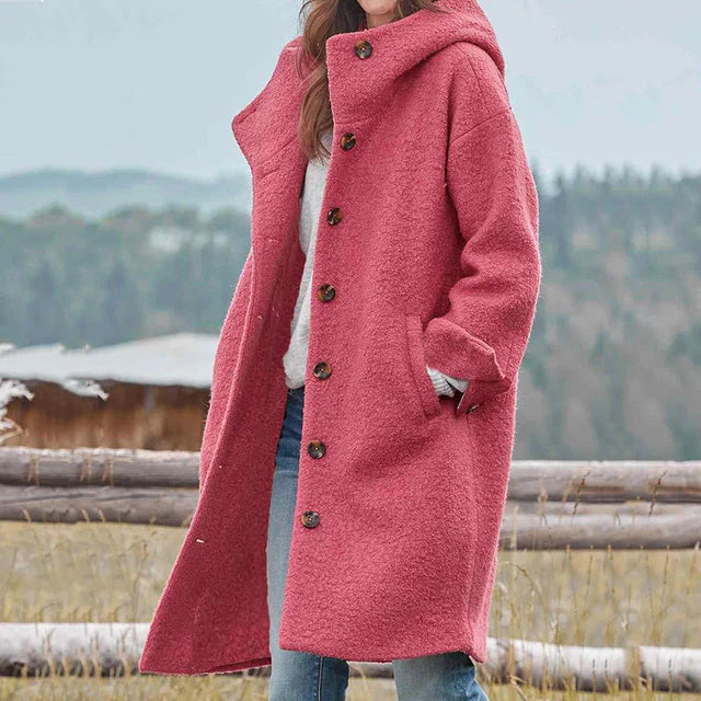 Eleganter Damen Wollmantel Mit Kapuze – Stilvoll, Warm & Bequem Für Herbst & Winter