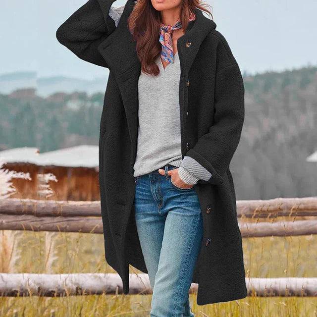 Eleganter Damen Wollmantel Mit Kapuze – Stilvoll, Warm & Bequem Für Herbst & Winter