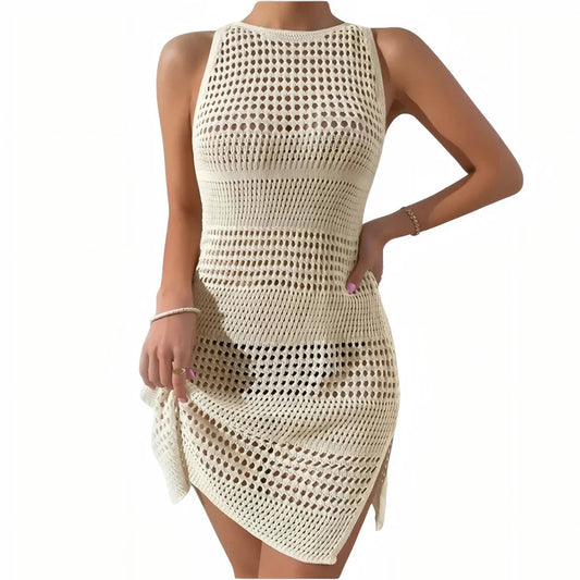 Kurzes Häkelkleid Rückenfrei – Boho Mini Sommerkleid