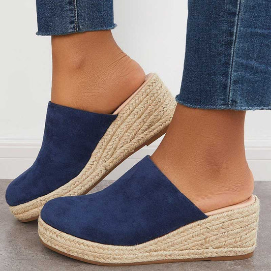 Bequeme Damen Clogs mit Keilabsatz – Slip-On Sommerschuhe