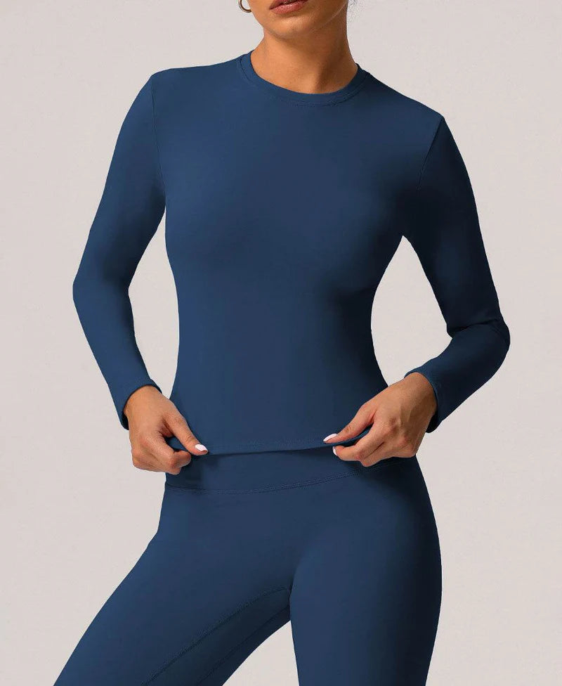 Damen Sport Oberteil langarm – Atmungsaktiv, figurbetont & elastisch